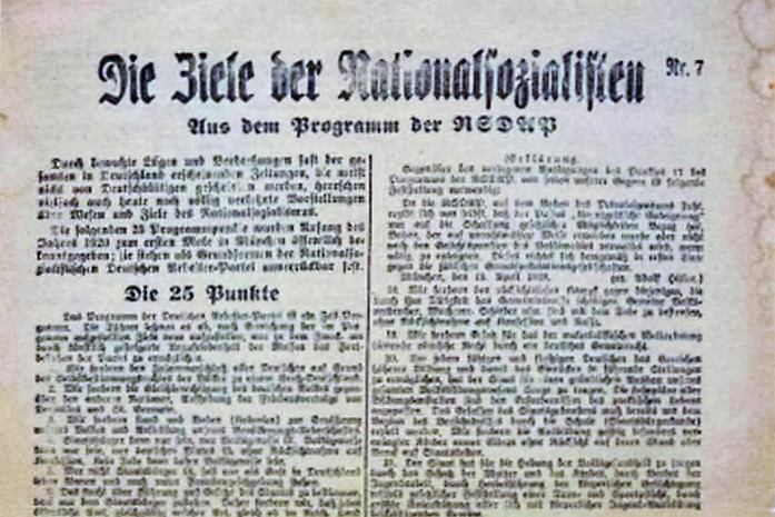 THE 25 POINTS OF HITLER’S NAZI&nbsp;PARTY